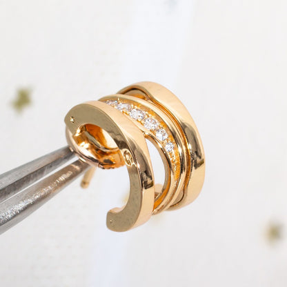 [OrnoraJewelry]ZERO 1 PINK GOLD DIAMONDS EARRINGS