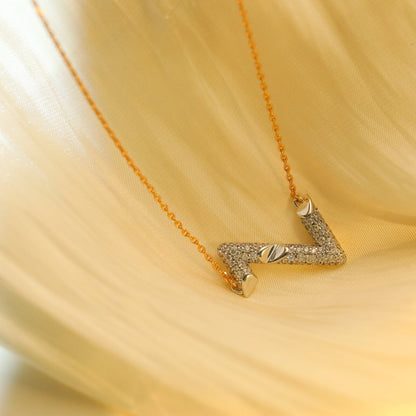 [OrnoraJewelry]VOLT SILVER DIAMOND PEDANT NECKLACE