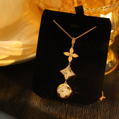 [OrnoraJewelry]OrnoraAND SUN DIAMOND PINK GOLD NECKLACE