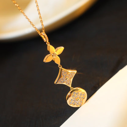 [OrnoraJewelry]OrnoraAND SUN DIAMOND PINK GOLD NECKLACE