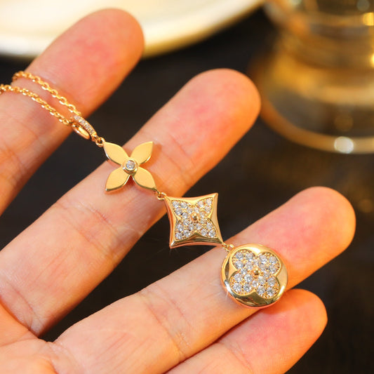 [OrnoraJewelry]OrnoraAND SUN DIAMOND PINK GOLD NECKLACE