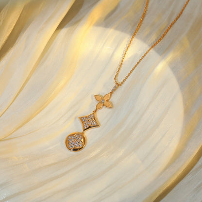 [OrnoraJewelry]OrnoraAND SUN DIAMOND PINK GOLD NECKLACE