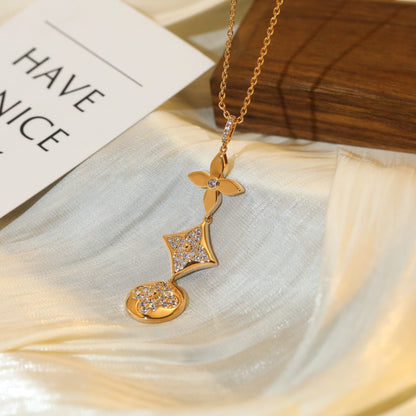 [OrnoraJewelry]OrnoraAND SUN DIAMOND PINK GOLD NECKLACE