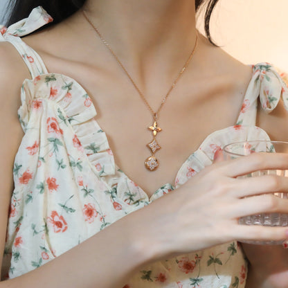 [OrnoraJewelry]OrnoraAND SUN DIAMOND PINK GOLD NECKLACE