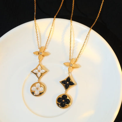 [OrnoraJewelry]OrnoraAND SUN ONYX PINK GOLD NECKLACE