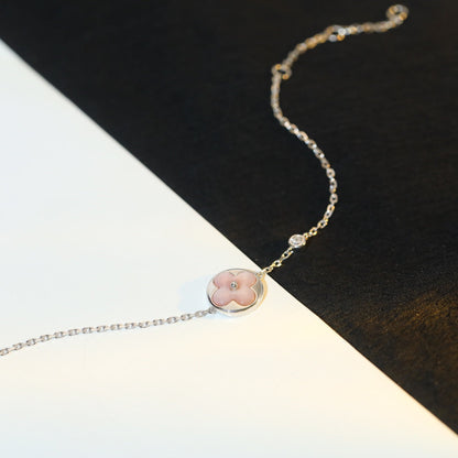 [OrnoraJewelry]SUN MOTIF PINK MOP SILVER BRACELET