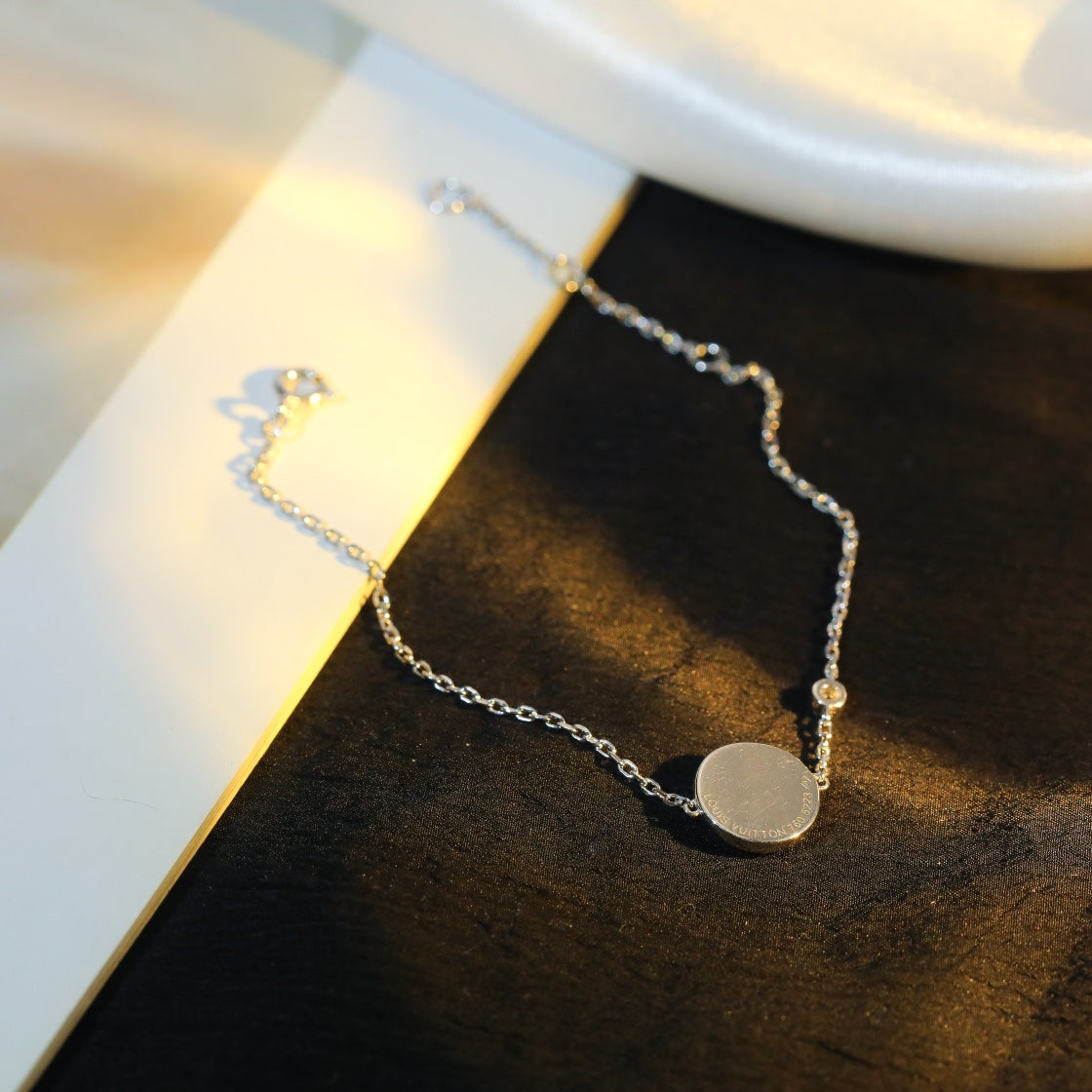 [OrnoraJewelry]SUN MOTIF PINK MOP SILVER BRACELET