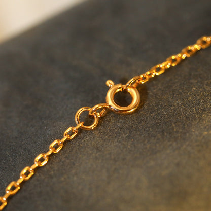 [OrnoraJewelry]SUN PEDANT PINK GOLD 1 DIAMOND NECKLACE