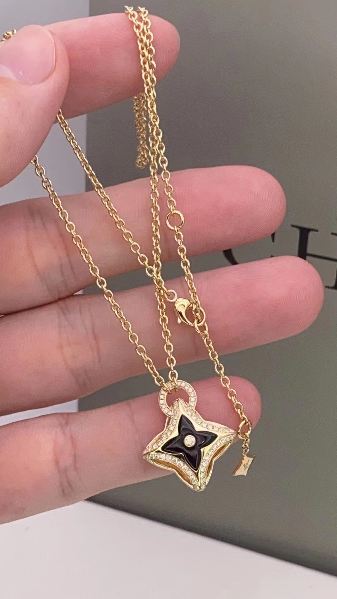 [OrnoraJewelry]OrnoraPEDANT PINK GOLD DIAMOND NECKLACE