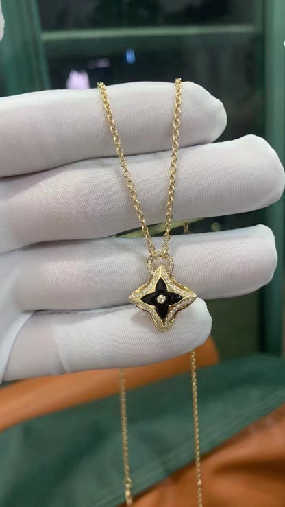 [OrnoraJewelry]OrnoraPEDANT PINK GOLD DIAMOND NECKLACE