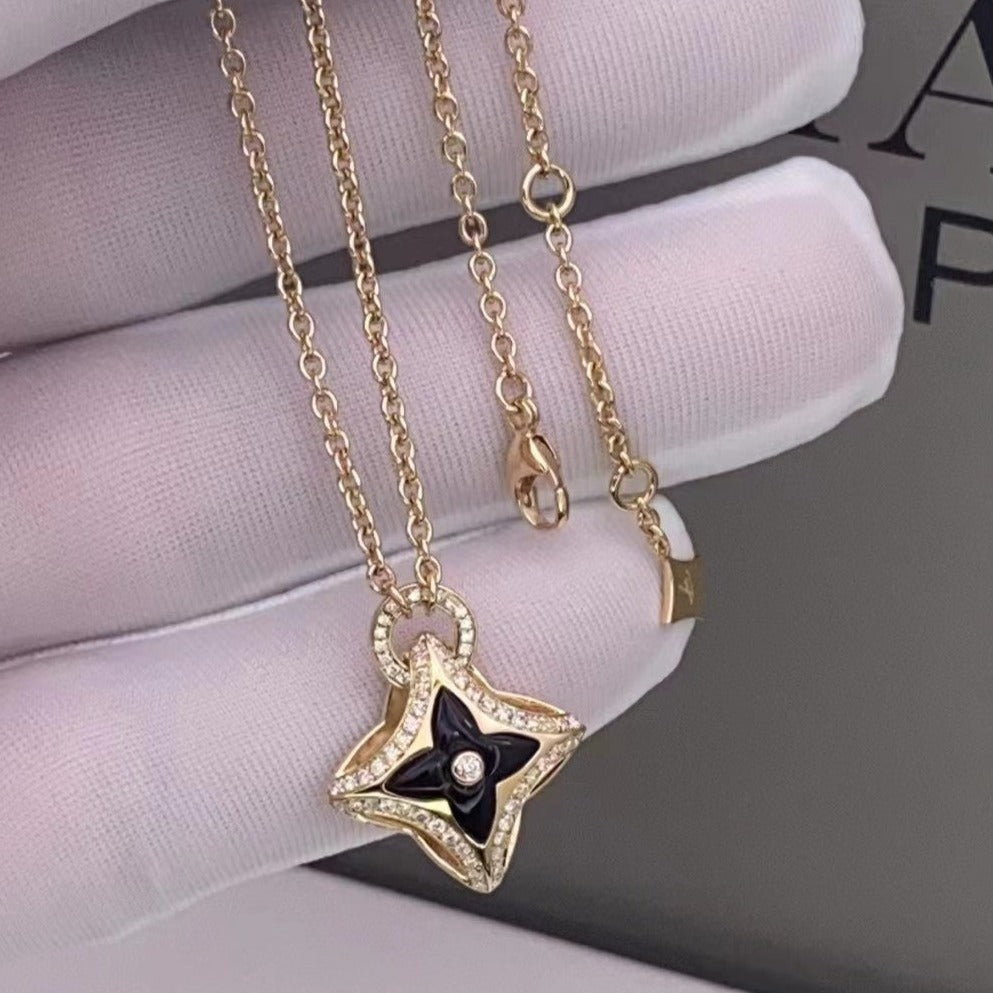 [OrnoraJewelry]OrnoraPEDANT PINK GOLD DIAMOND NECKLACE