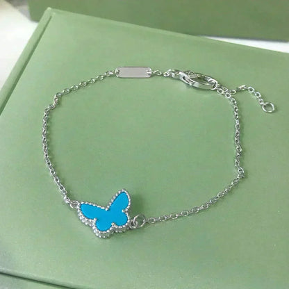 [OrnoraJewelry]BUTTERFLY TURQUOISE BUTTERFLY BRACELET SILVER