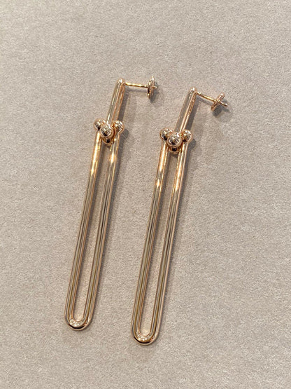 [Ornora Jewelry]HARDWEAR DOUBLE LONG LINK EARRINGS