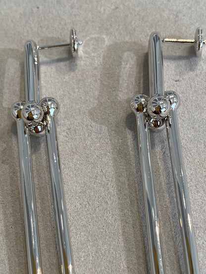 [Ornora Jewelry]HARDWEAR DOUBLE LONG LINK EARRINGS