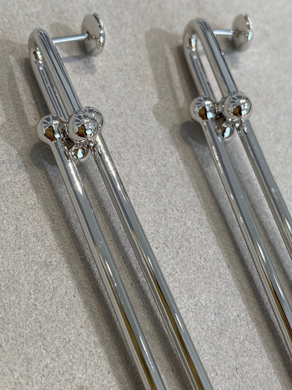 [Ornora Jewelry]HARDWEAR DOUBLE LONG LINK EARRINGS