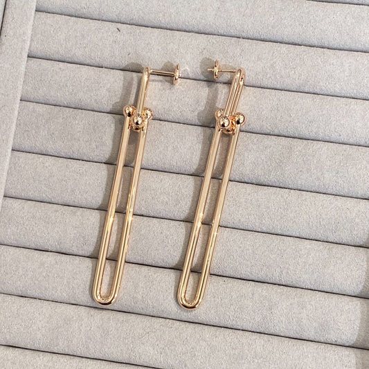 [Ornora Jewelry]HARDWEAR DOUBLE LONG LINK EARRINGS