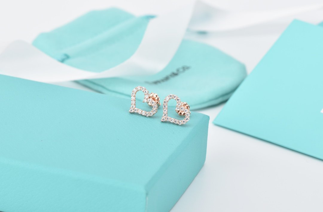 [Ornora Jewelry]OPEN HEART STUD DIAMOND EARRINGS
