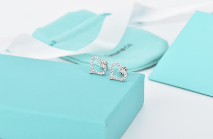 [Ornora Jewelry]OPEN HEART STUD DIAMOND EARRINGS