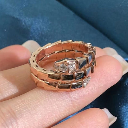 [OrnoraJewelry]SERPENTS DOUBLE ROW DIAMOND RING