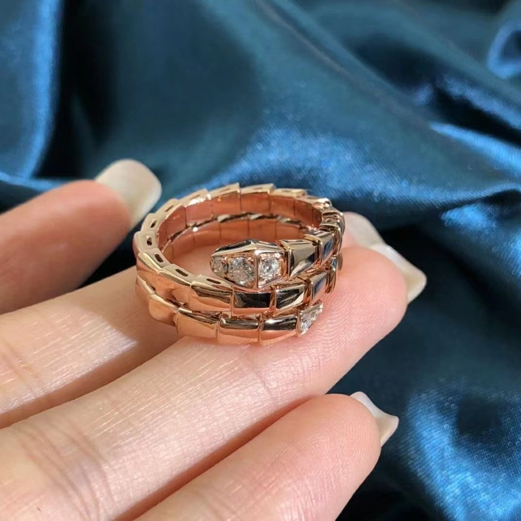 [OrnoraJewelry]SERPENTS DOUBLE ROW DIAMOND RING