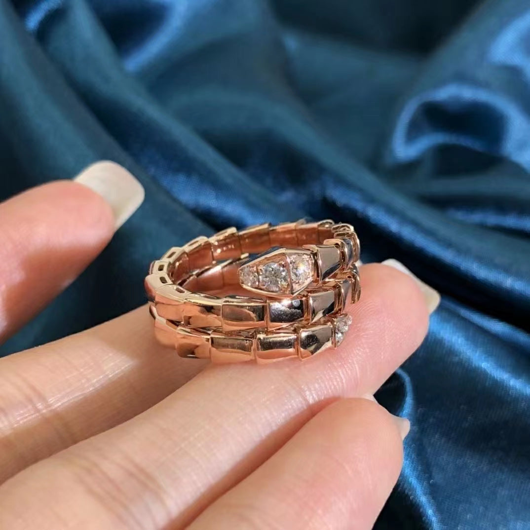 [OrnoraJewelry]SERPENTS DOUBLE ROW DIAMOND RING