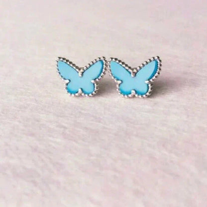 [OrnoraJewelry]BUTTERFLY TURQUOISE EARRINGS SILVER
