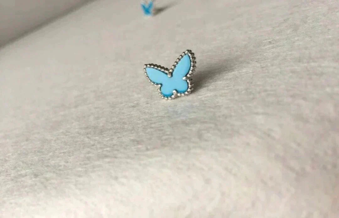 [OrnoraJewelry]BUTTERFLY TURQUOISE EARRINGS SILVER
