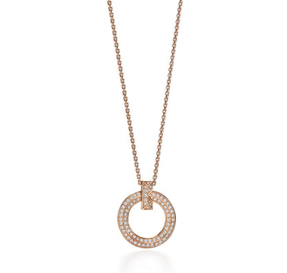 [Ornora Jewelry]T CIRCLE PEDANT DIAMOND NECKLACE