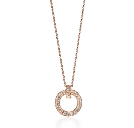 [Ornora Jewelry]T CIRCLE PEDANT DIAMOND NECKLACE