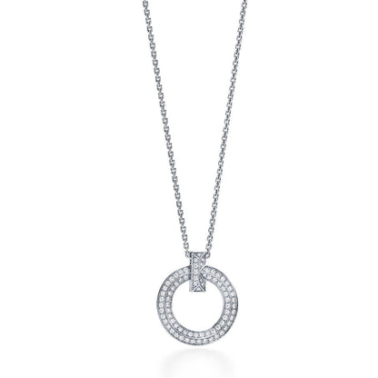 [Ornora Jewelry]T CIRCLE PEDANT DIAMOND NECKLACE