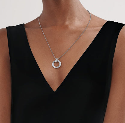 [Ornora Jewelry]T CIRCLE PEDANT DIAMOND NECKLACE