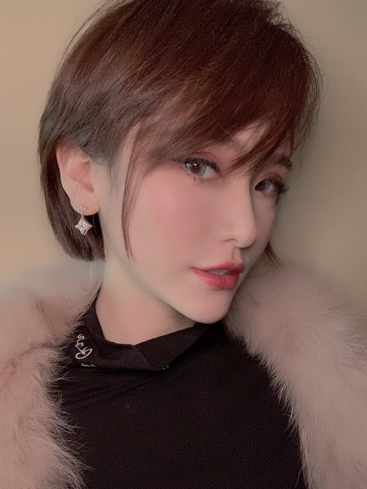 [OrnoraJewelry]DOUBLE OrnoraPINK GOLD MOP DROP EARRINGS