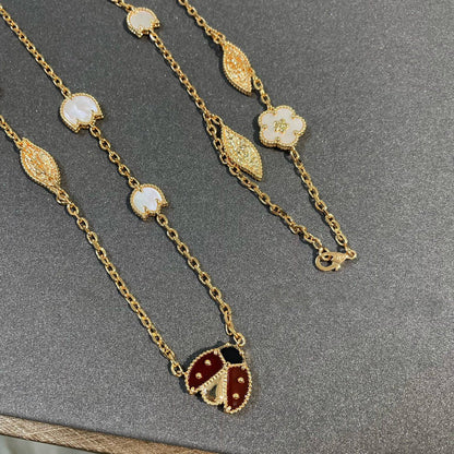 [OrnoraJewelry]LUCKY SPRING 15 MOTIFS GOLD NECKLACE