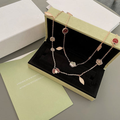 [OrnoraJewelry]LUCKY SPRING 15 MOTIFS ROSE GOLD NECKLACE