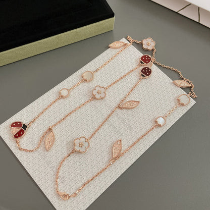 [OrnoraJewelry]LUCKY SPRING 15 MOTIFS ROSE GOLD NECKLACE