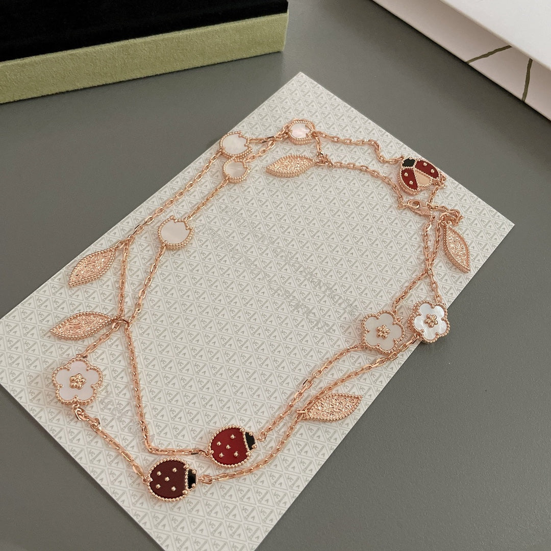 [OrnoraJewelry]LUCKY SPRING 15 MOTIFS ROSE GOLD NECKLACE