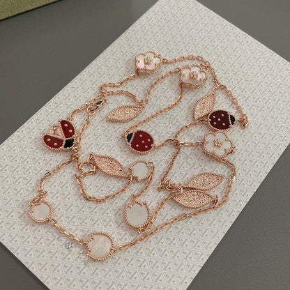[OrnoraJewelry]LUCKY SPRING 15 MOTIFS ROSE GOLD NECKLACE