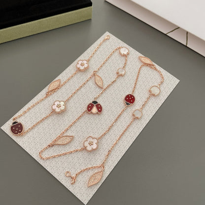 [OrnoraJewelry]LUCKY SPRING 15 MOTIFS ROSE GOLD NECKLACE