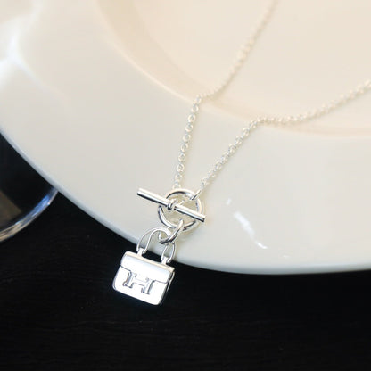 [OrnoraJewelry]POP H PEDANT SILVER NECKLACE