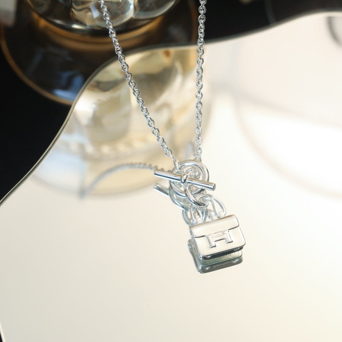 [OrnoraJewelry]POP H PEDANT SILVER NECKLACE