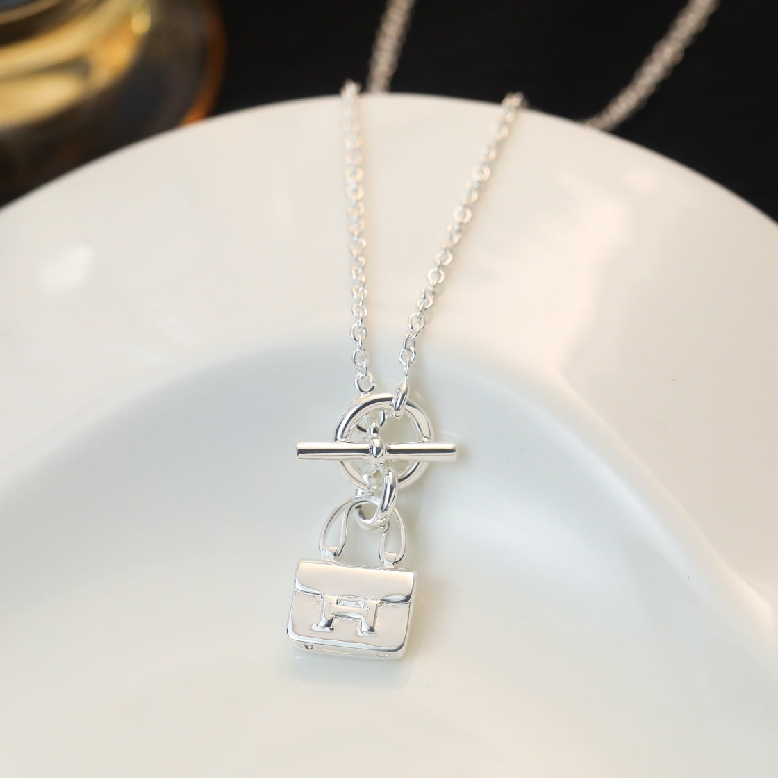 [OrnoraJewelry]POP H PEDANT SILVER NECKLACE