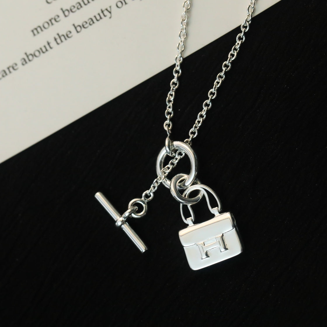 [OrnoraJewelry]POP H PEDANT SILVER NECKLACE