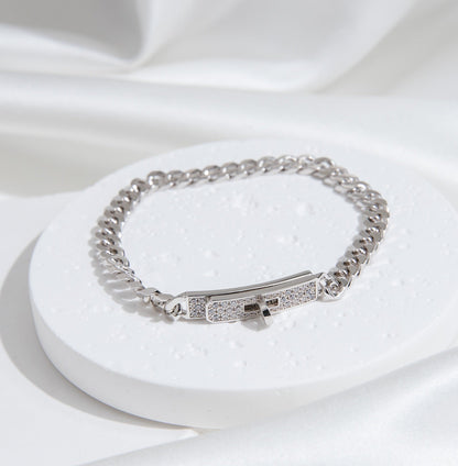 [OrnoraJewelry]KELLY CHAIN SILVER DIAMOND BRACELET