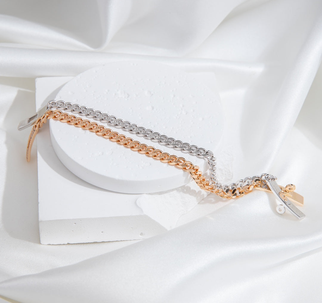 [OrnoraJewelry]KELLY CHAIN SILVER DIAMOND BRACELET