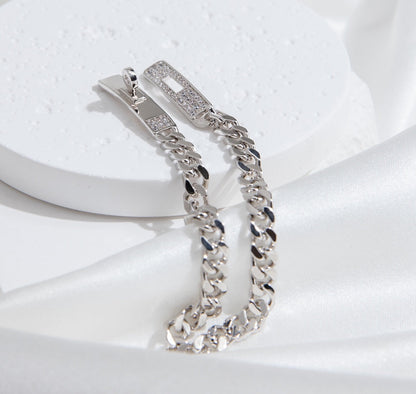 [OrnoraJewelry]KELLY CHAIN SILVER DIAMOND BRACELET