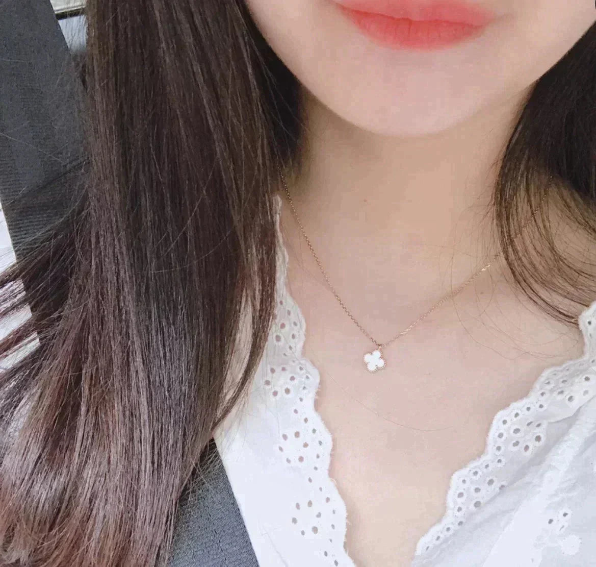 [OrnoraJewelry]CLOVER MINI 9.5MM WHITE MOTHER-OF-PEARL NECKLACE