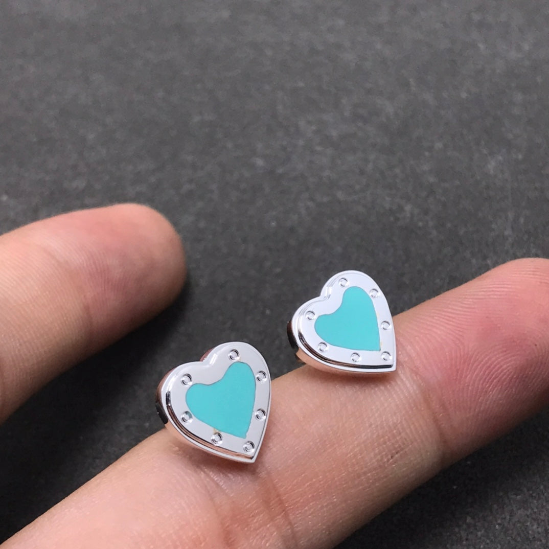 [Ornora Jewelry]HEART STUD SILVER EARRINGS