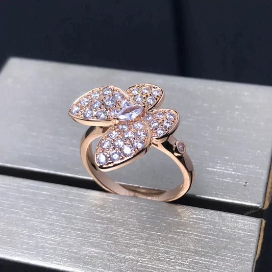 [OrnoraJewelry]BUTTERFLY PINK GOLD DIAMOND RING