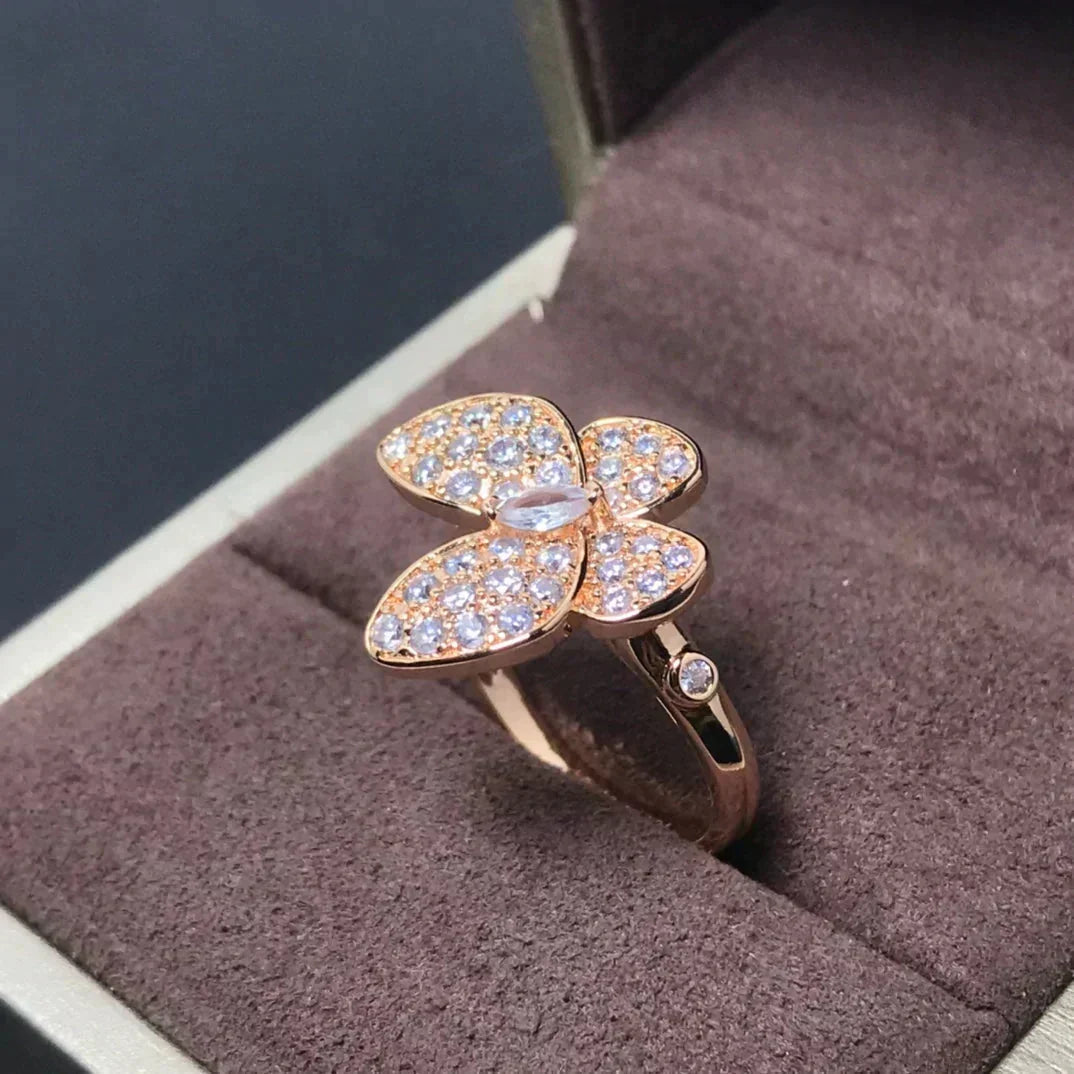 [OrnoraJewelry]BUTTERFLY PINK GOLD DIAMOND RING
