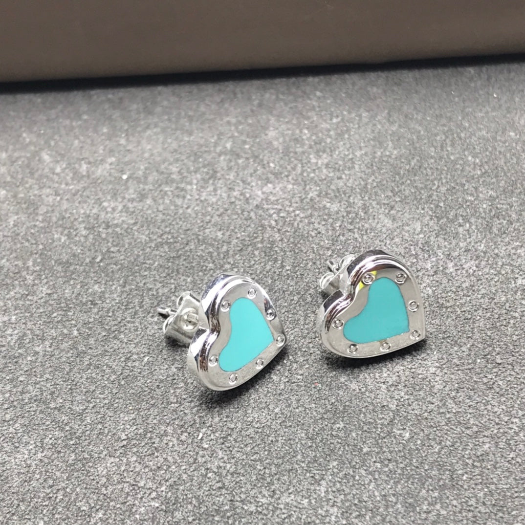 [Ornora Jewelry]HEART STUD SILVER EARRINGS